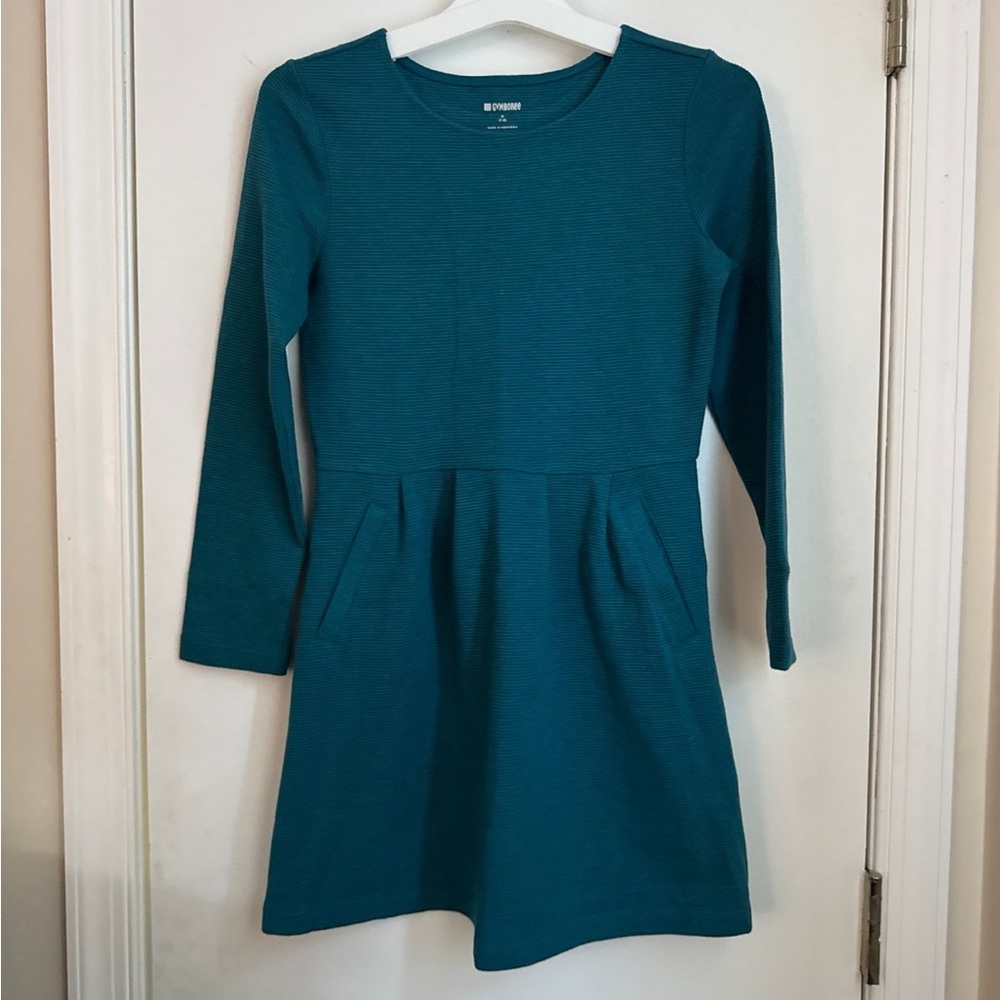 Gymboree teal long-sleeve ribbed dress